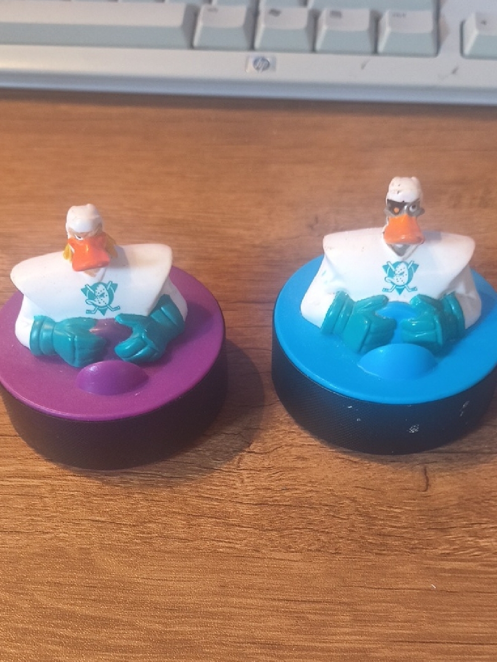 Vintage 1996 Disney Mighty Ducks Animated Series Puck Toys - Lot of 2